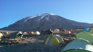 David Thuo Climbing Mt Kilimanjaro tent
